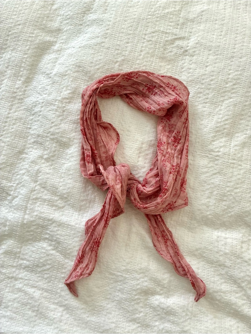 Brandy Melville Pink Floral Crinkled Scarf